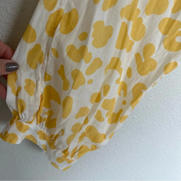 NWOT MOTHER The Sunburst Print Shirt Leopard Floral Cotton Yellow Bohemian Small - Picture 7 of 12